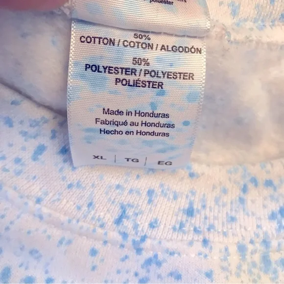 Vintage y2k Embellished Crewneck Sweatshirt Adult Size XL Blue White Butterfly - Picture 9 of 9